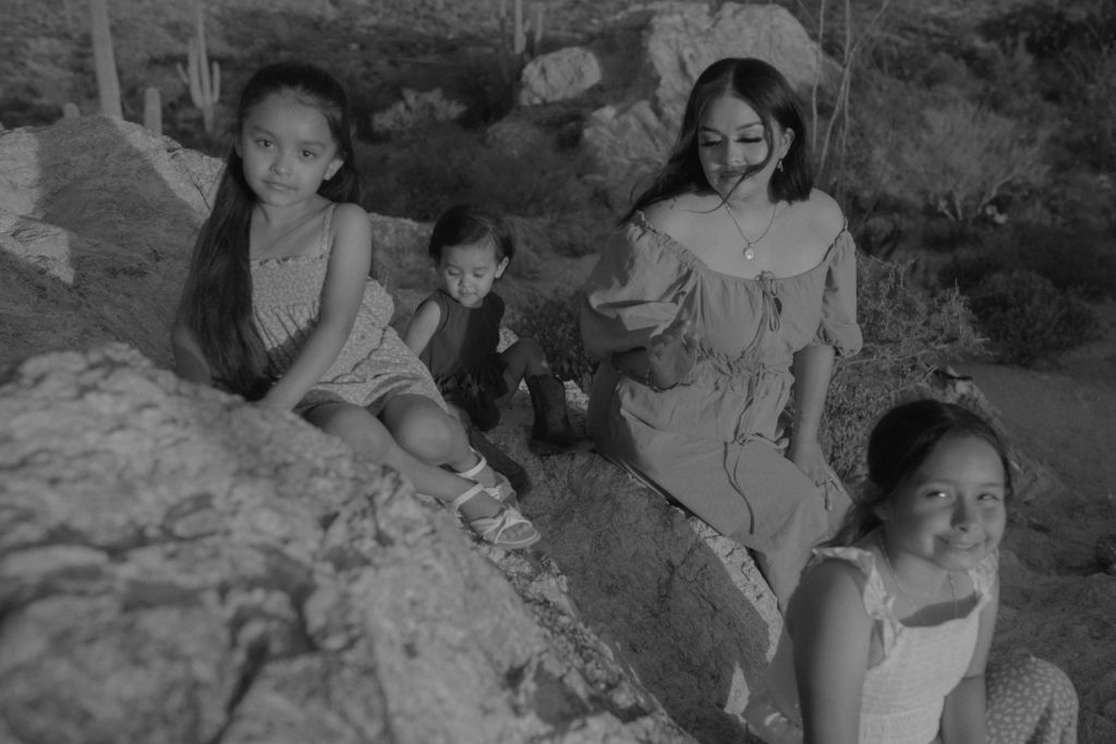 martha and her daughters in saguaro national park